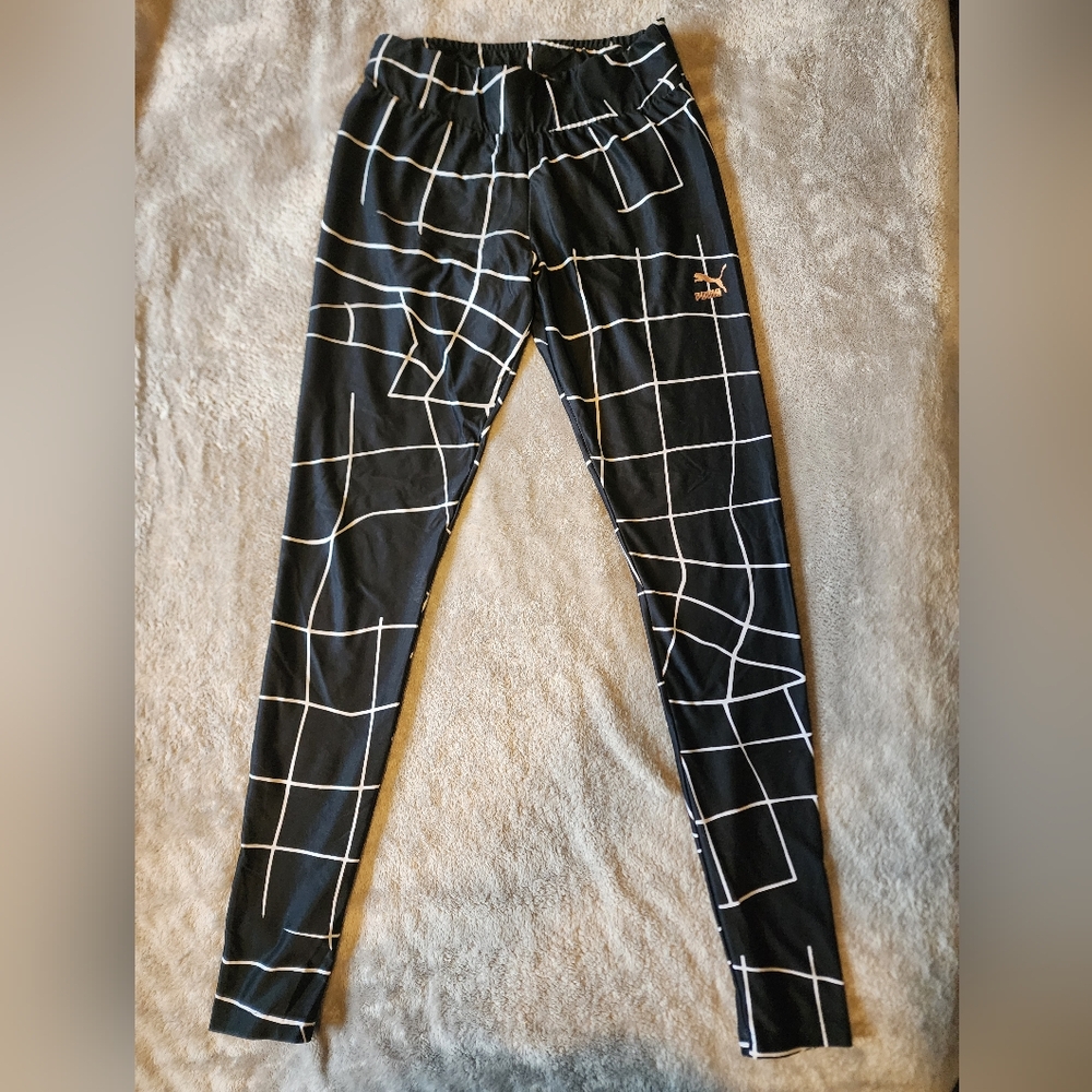 Puma Black and White Grid Leggings